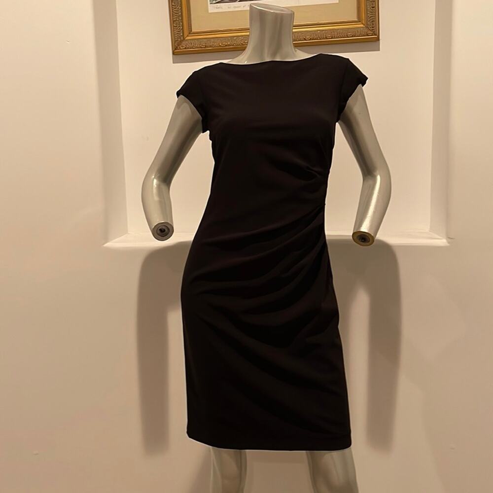 Weekend Max Mara Black Ruched Sheath Dress